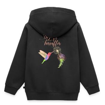 humming-bird - Kids Premium Organic Hoodie - black - Back - AI Model Kid Male (0cm)