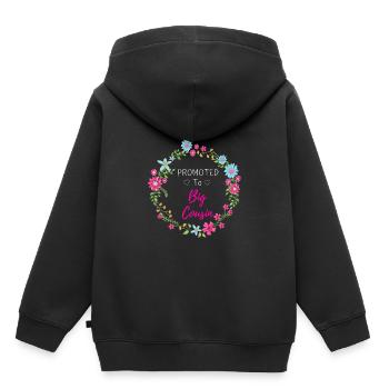 Großer Cousin Cousine Cousinchen Familie Verwandt - Kinder Premium Organic Hoodie - Schwarz - Hinten - AI Model Kid Male (0cm)