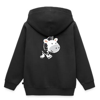 Zebra - Kinder Premium Organic Hoodie - Schwarz - Hinten - AI Model Kid Male (0cm)