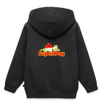 Super dog - Kids Premium Organic Hoodie - black - Back - AI Model Kid Male (0cm)