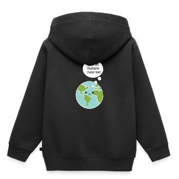 Umwelt - Kinder Premium Organic Hoodie - Schwarz - Hinten - AI Model Kid Male (0cm)