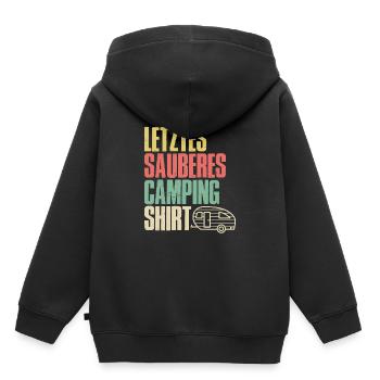 Letztes sauberes Camping Gewand - Kinder Premium Organic Hoodie - Schwarz - Hinten - AI Model Kid Male (0cm)