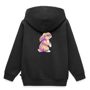 Lapins - Sweat Premium à capuche enfant bio - noir - Dos - AI Model Kid Male (0cm)
