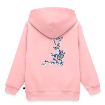 Papillons - Sweat Premium à capuche enfant bio - rose - Dos - AI Model Kid Female (0cm)