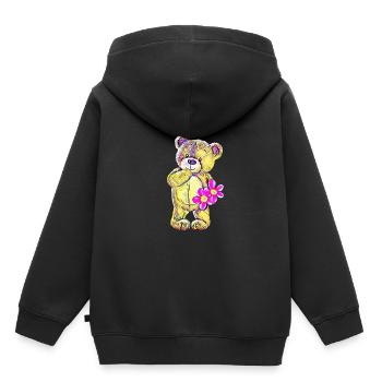 ours en peluche - Sweat Premium à capuche enfant bio - noir - Dos - AI Model Kid Male (0cm)