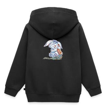 lièvre - Sweat Premium à capuche enfant bio - noir - Dos - AI Model Kid Male (0cm)