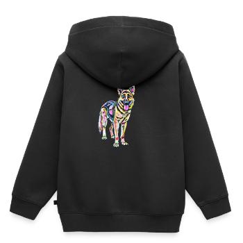 Berger allemand - Sweat Premium à capuche enfant bio - noir - Dos - AI Model Kid Male (0cm)