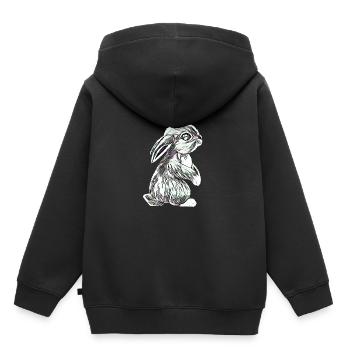 lièvre - Sweat Premium à capuche enfant bio - noir - Dos - AI Model Kid Male (0cm)