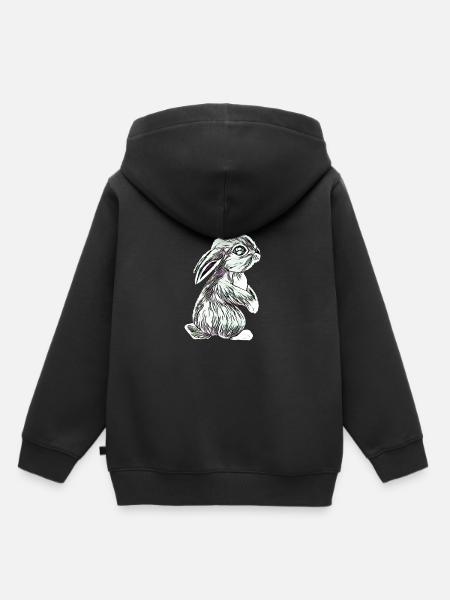 Hase - Kinder Premium Organic Hoodie - Schwarz