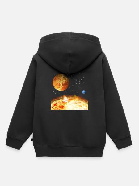 Weltraum - Kinder Premium Organic Hoodie - Schwarz