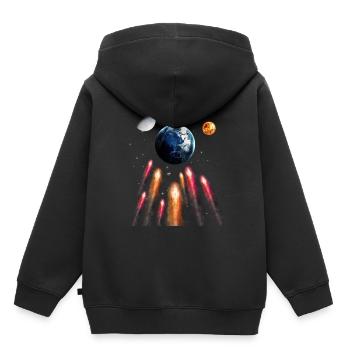 Espace - Sweat Premium à capuche enfant bio - noir - Dos - AI Model Kid Male (0cm)
