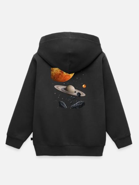 Weltraum - Kinder Premium Organic Hoodie - Schwarz