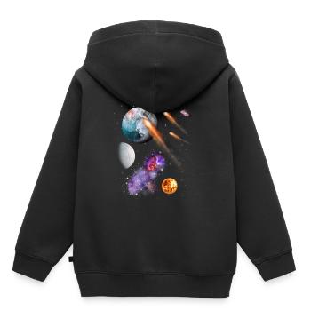 Univers - Sweat Premium à capuche enfant bio - noir - Dos - AI Model Kid Male (0cm)