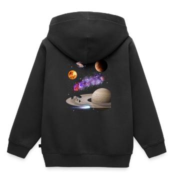 Espace - Sweat Premium à capuche enfant bio - noir - Dos - AI Model Kid Male (0cm)