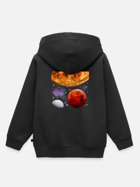 Weltraum - Kinder Premium Organic Hoodie - Schwarz
