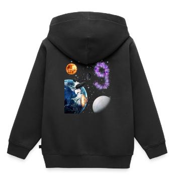 9th birthday kids space - Kids Premium Organic Hoodie - black - Back - AI Model Kid Male (0cm)