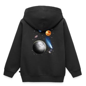 univers - Sweat Premium à capuche enfant bio - noir - Dos - AI Model Kid Male (0cm)