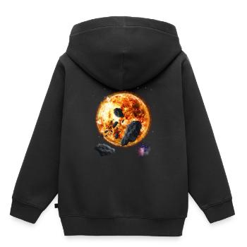 Sonne - Kinder Premium Organic Hoodie - Schwarz - Hinten - AI Model Kid Male (0cm)