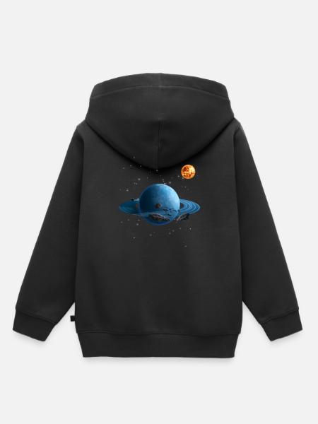 Solar system - Kids Premium Organic Hoodie - black