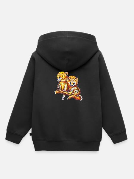 Geparden - Kinder Premium Organic Hoodie - Schwarz