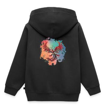 Phönix - Kinder Premium Organic Hoodie - Schwarz - Hinten - AI Model Kid Male (0cm)