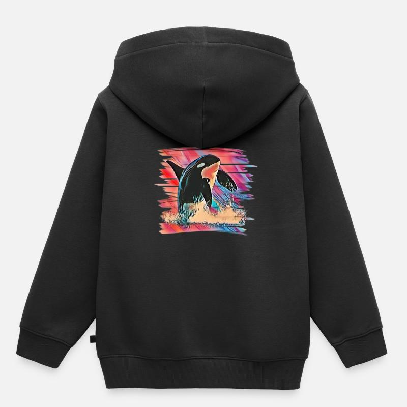 Orque - Sweat Premium à capuche enfant bio - noir