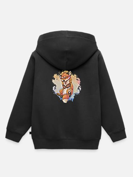Fuchs - Kinder Premium Organic Hoodie - Schwarz