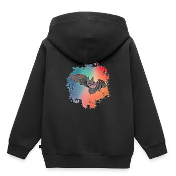 chauve souris - Sweat Premium à capuche enfant bio - noir - Dos - AI Model Kid Male (0cm)