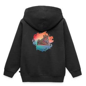 leopard - Kids Premium Organic Hoodie - black - Back - AI Model Kid Male (0cm)