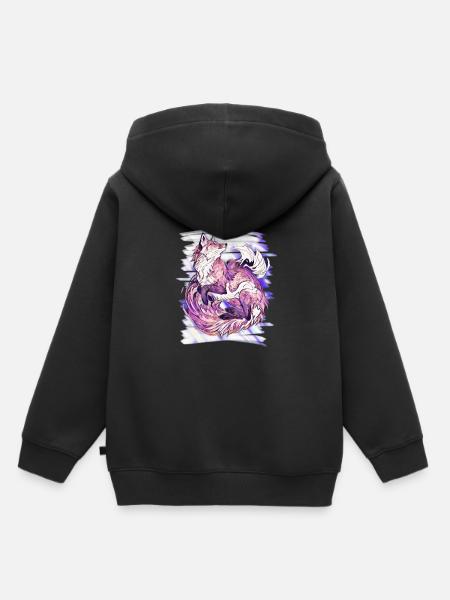 Lis - Bluza Premium z kapturem dziecięca bio - czarny