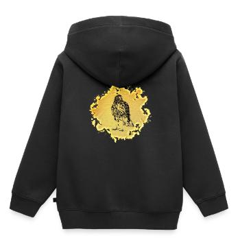 Falke - Kinder Premium Organic Hoodie - Schwarz - Hinten - AI Model Kid Male (0cm)