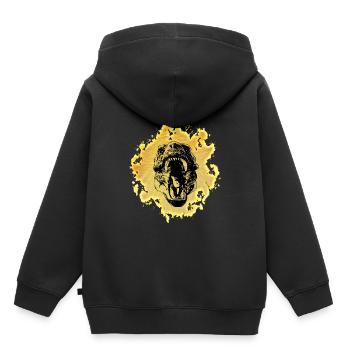 Tyrannosaurus Rex - Kinder Premium Organic Hoodie - Schwarz - Hinten - AI Model Kid Male (0cm)