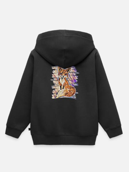 Fuchs - Kinder Premium Organic Hoodie - Schwarz