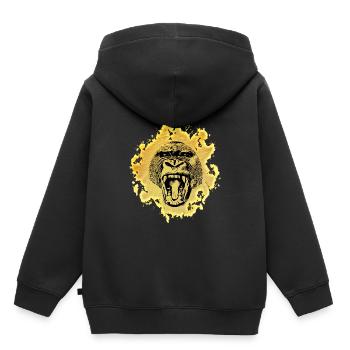 Singe - Sweat Premium à capuche enfant bio - noir - Dos - AI Model Kid Male (0cm)