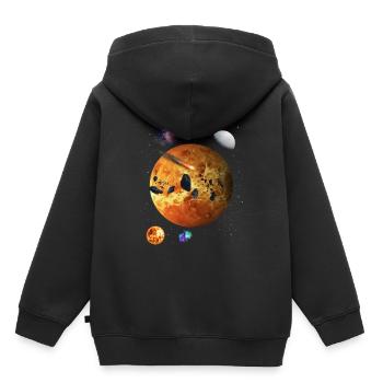 Espace - Sweat Premium à capuche enfant bio - noir - Dos - AI Model Kid Male (0cm)