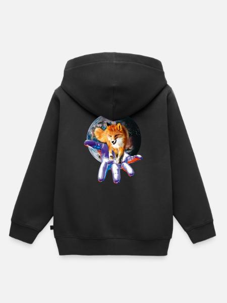 Lis - Bluza Premium z kapturem dziecięca bio - czarny