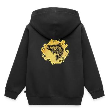 Saumons - Sweat Premium à capuche enfant bio - noir - Dos - AI Model Kid Male (0cm)