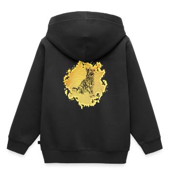 Chien de berger - Sweat Premium à capuche enfant bio - noir - Dos - AI Model Kid Male (0cm)