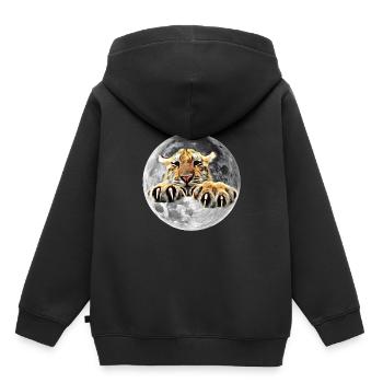 Tigre - Sweat Premium à capuche enfant bio - noir - Dos - AI Model Kid Male (0cm)
