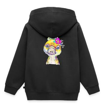 Bec d’abel - Sweat Premium à capuche enfant bio - noir - Dos - AI Model Kid Male (0cm)