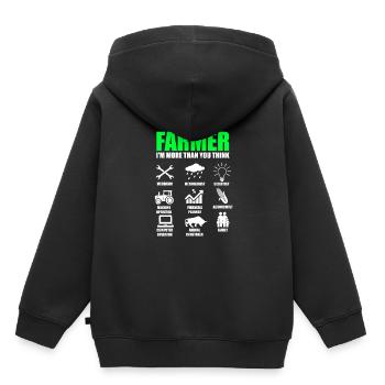 Farmer Farmer Farmer Tractor Farm Stable - Kids Premium Organic Hoodie - black - Back - AI Model Kid Male (0cm)