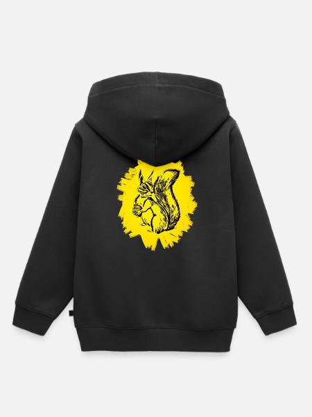 Eichhörnchen - Kinder Premium Organic Hoodie - Schwarz