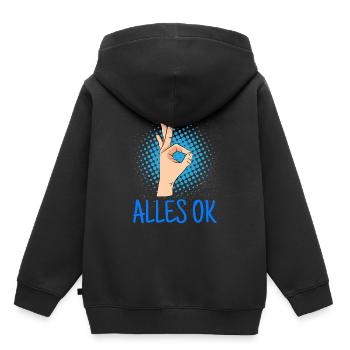 Alles ok? Alles ok! Handzeichen Tauchen - Kinder Premium Organic Hoodie - Schwarz - Hinten - AI Model Kid Male (0cm)