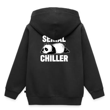 Panda Funny - Refroidisseur en série - Sweat Premium à capuche enfant bio - noir - Dos - AI Model Kid Male (0cm)