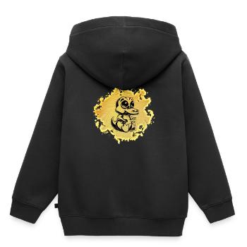 Krokodil - Kinder Premium Organic Hoodie - Schwarz - Hinten - AI Model Kid Male (0cm)