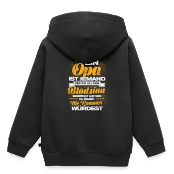 Ein Opa Ist Jemand Der Dir All Den Blödsinn Beibri - Kinder Premium Organic Hoodie - Schwarz - Hinten - AI Model Kid Male (0cm)