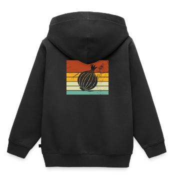 Onion Lover Retro Vegetables Vegan Gift idea - Kinder Premium Organic Hoodie - Schwarz - Hinten - AI Model Kid Male (0cm)