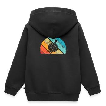 Onion Lover Retro Vegetables Vegan Gift idea - Kinder Premium Organic Hoodie - Schwarz - Hinten - AI Model Kid Male (0cm)
