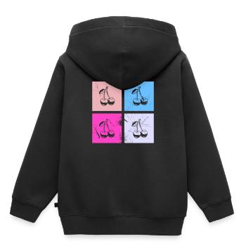 Cherry Retro Fruit Fruit Cherries - Kids Premium Organic Hoodie - black - Back - AI Model Kid Male (0cm)