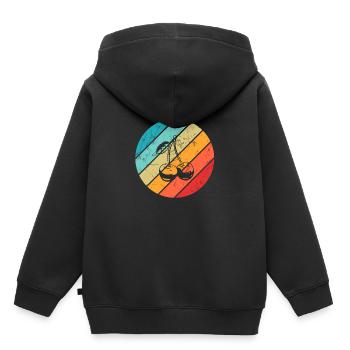 Cherry Retro Fruit Fruit Round - Kids Premium Organic Hoodie - black - Back - AI Model Kid Male (0cm)